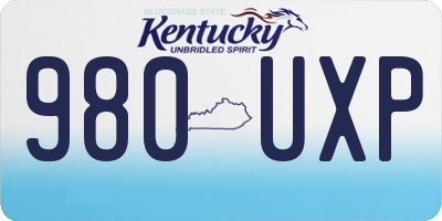 KY license plate 980UXP