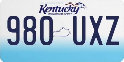 KY license plate 980UXZ