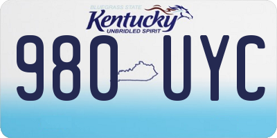 KY license plate 980UYC
