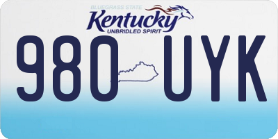 KY license plate 980UYK
