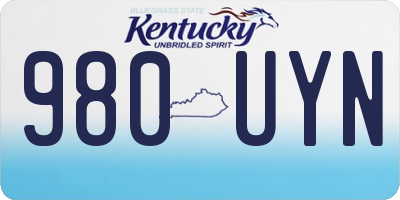 KY license plate 980UYN