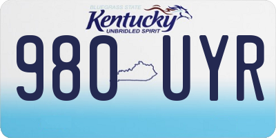 KY license plate 980UYR