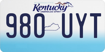 KY license plate 980UYT