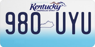 KY license plate 980UYU