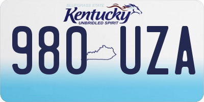 KY license plate 980UZA