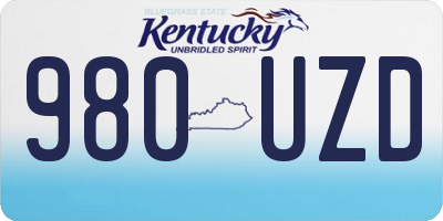 KY license plate 980UZD