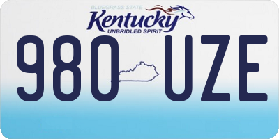 KY license plate 980UZE