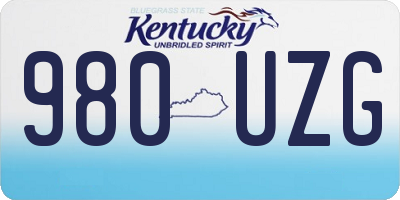 KY license plate 980UZG