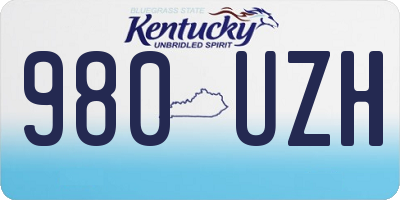 KY license plate 980UZH