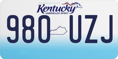 KY license plate 980UZJ