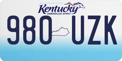 KY license plate 980UZK