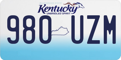 KY license plate 980UZM