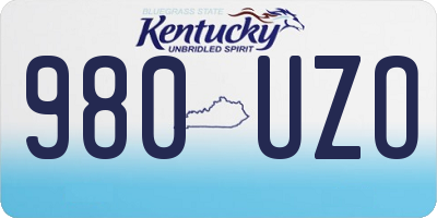 KY license plate 980UZO
