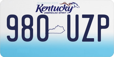 KY license plate 980UZP