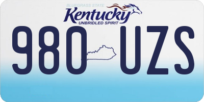 KY license plate 980UZS