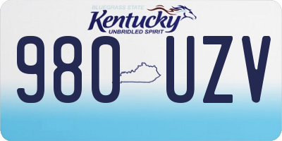 KY license plate 980UZV