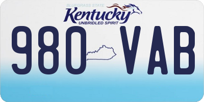 KY license plate 980VAB