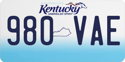 KY license plate 980VAE