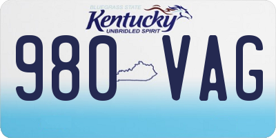 KY license plate 980VAG