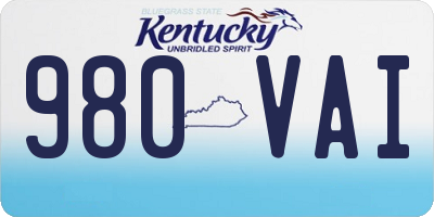 KY license plate 980VAI