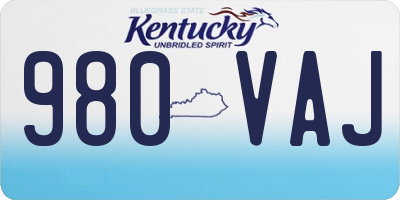 KY license plate 980VAJ