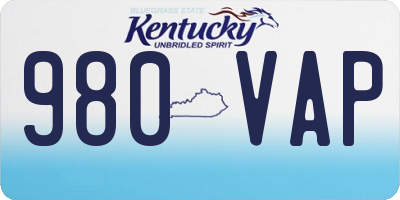 KY license plate 980VAP