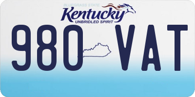 KY license plate 980VAT