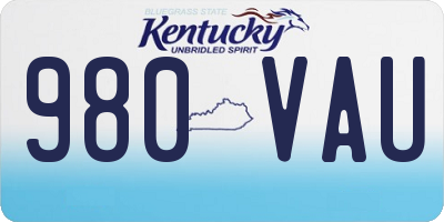 KY license plate 980VAU