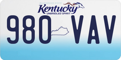 KY license plate 980VAV