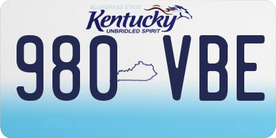 KY license plate 980VBE