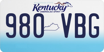 KY license plate 980VBG