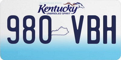 KY license plate 980VBH