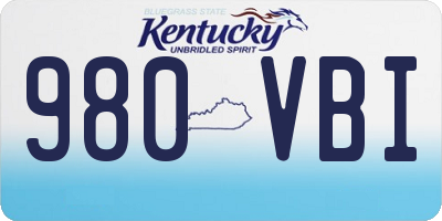 KY license plate 980VBI