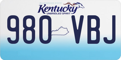 KY license plate 980VBJ