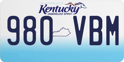 KY license plate 980VBM