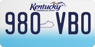 KY license plate 980VBO