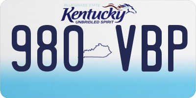 KY license plate 980VBP