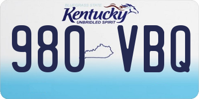 KY license plate 980VBQ