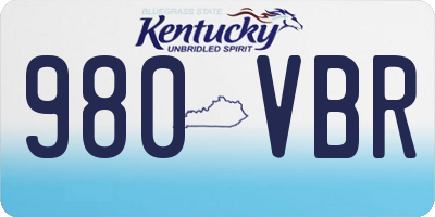 KY license plate 980VBR