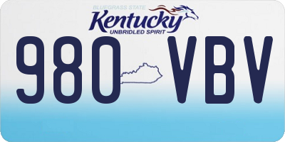 KY license plate 980VBV