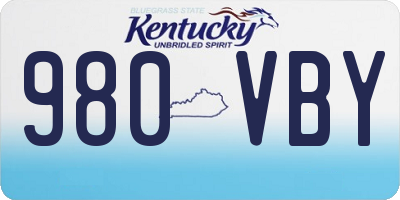 KY license plate 980VBY