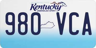 KY license plate 980VCA