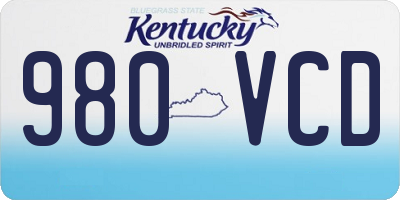 KY license plate 980VCD