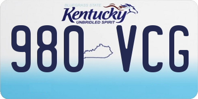 KY license plate 980VCG