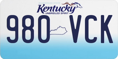 KY license plate 980VCK