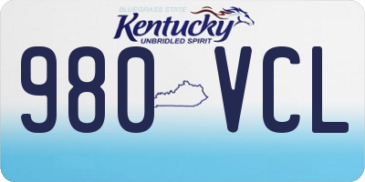 KY license plate 980VCL