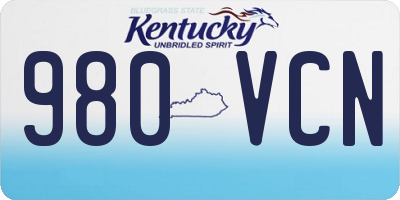 KY license plate 980VCN