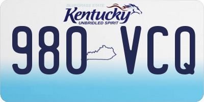 KY license plate 980VCQ