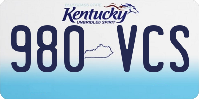 KY license plate 980VCS