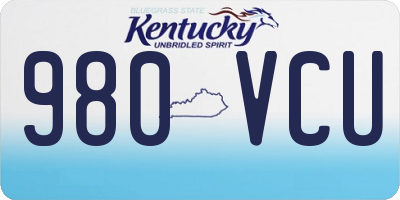 KY license plate 980VCU